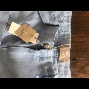 Light blue 100 % linen trousers